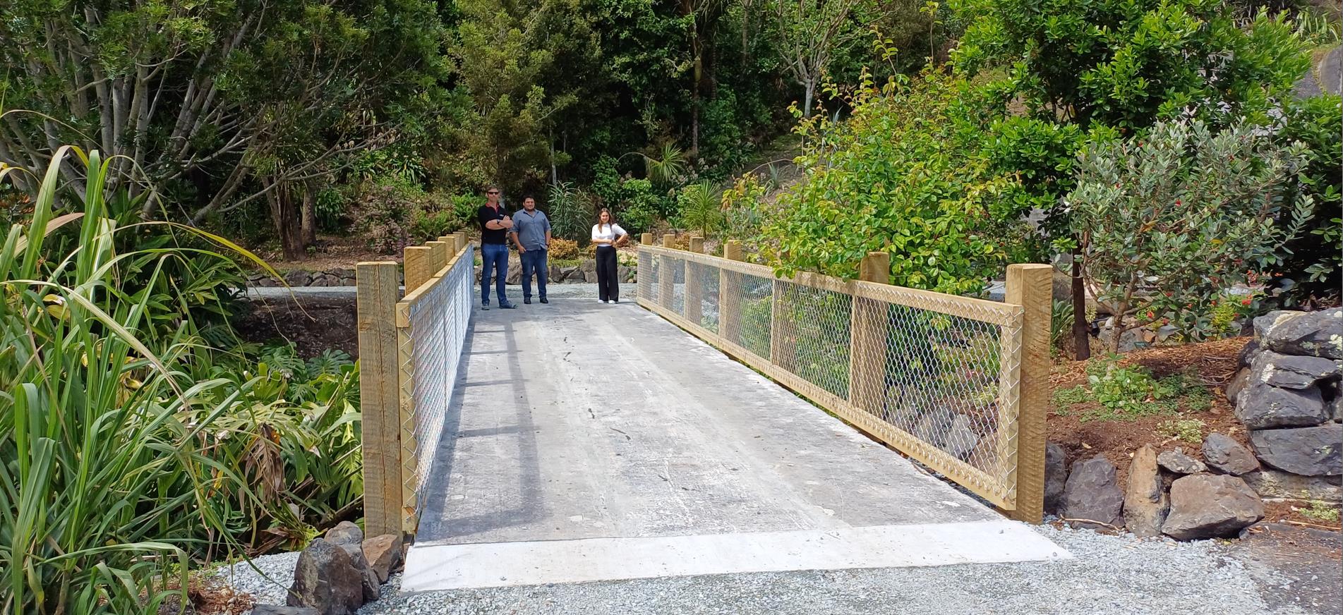 Pokapu Road Bridge recycled at Quarry Gardens, Whangarei